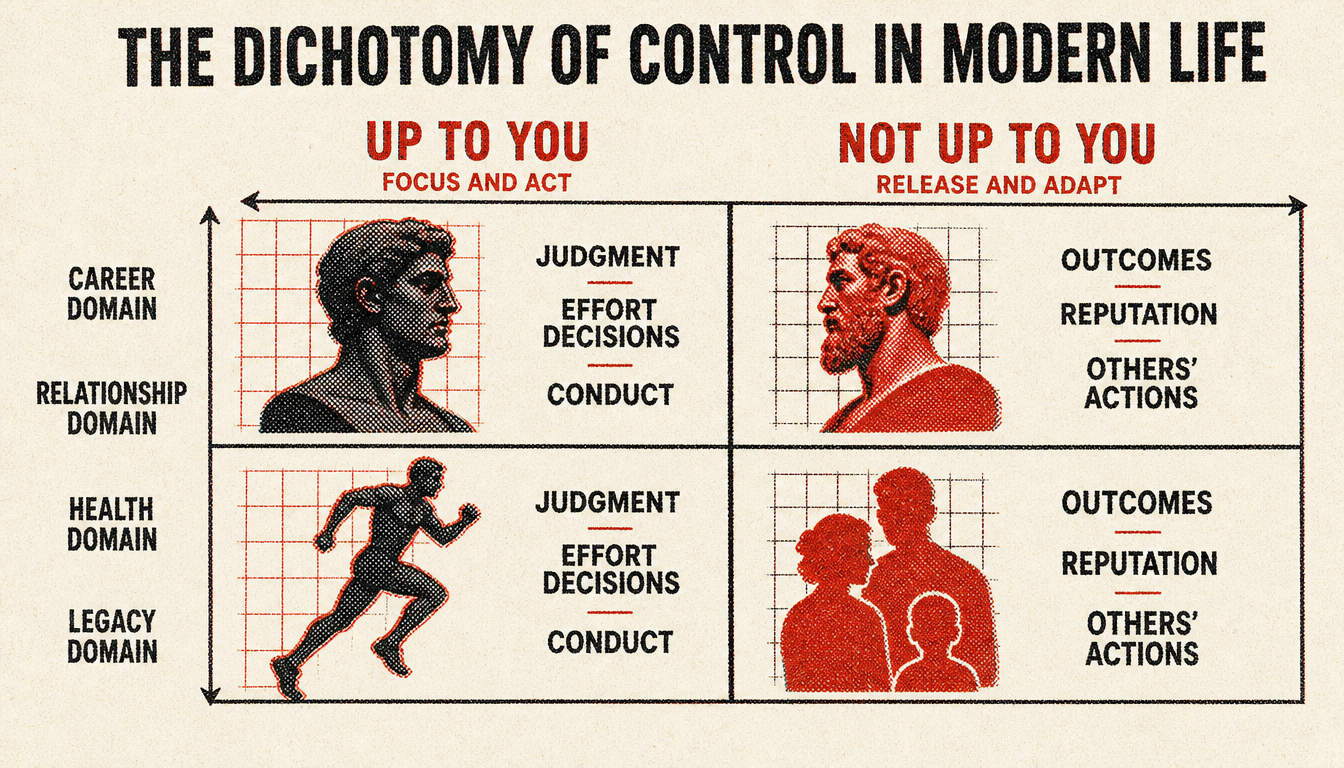 Matrix of control versus non-control as practiced in inner citadel stoicism
