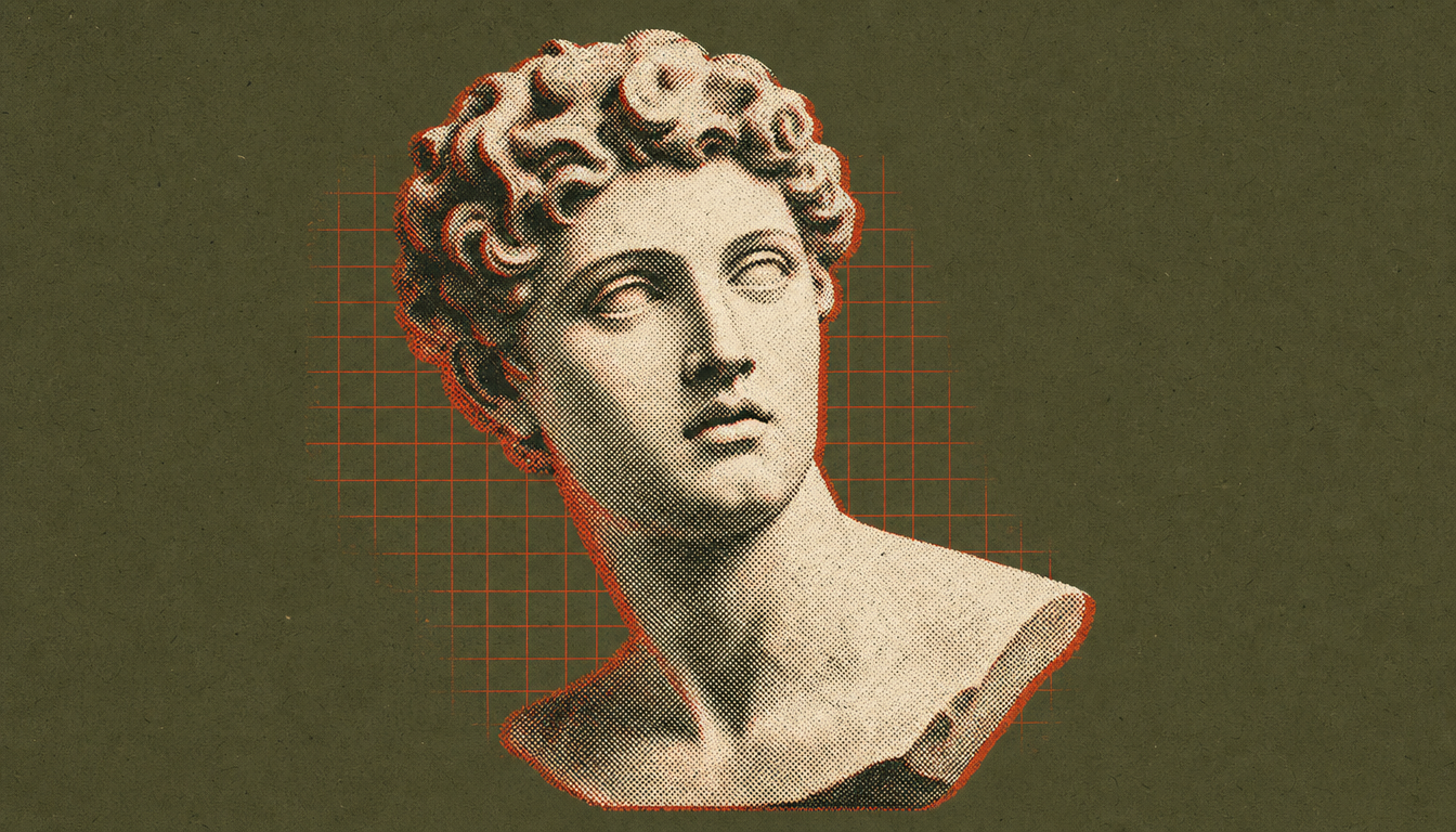 Marble bust representing the framing gap when men feel lost in life