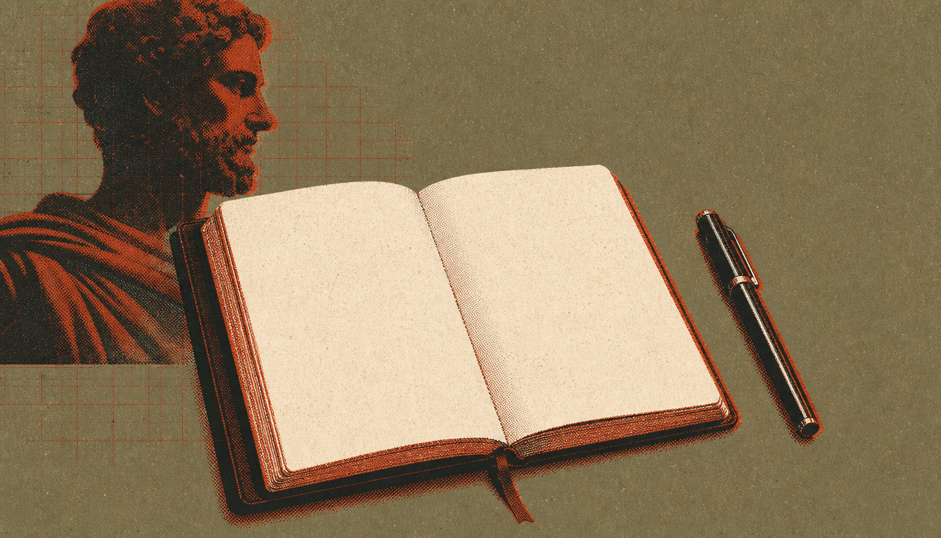 Blank journal representing knowledge before stoic habits results begin