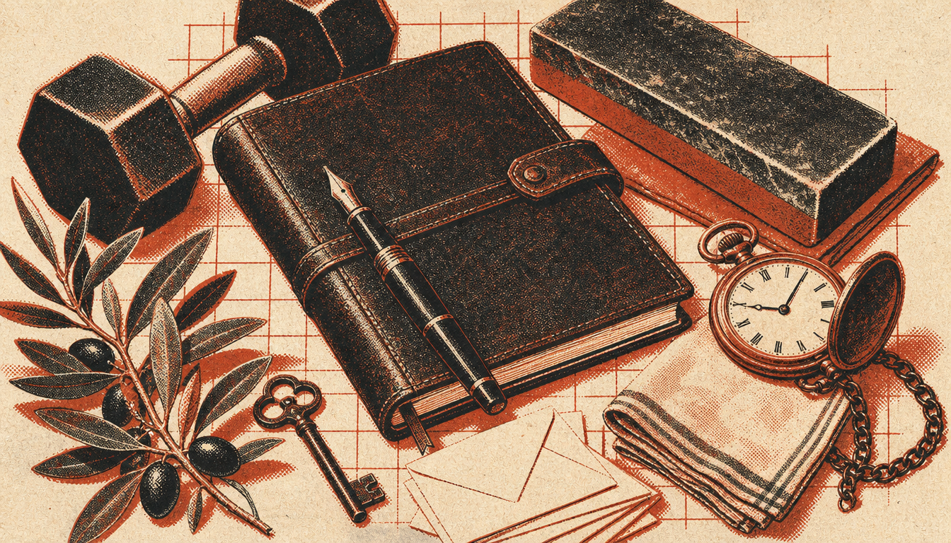 Flat-lay of foundational objects illustrating prerequisites for how to build a legacy