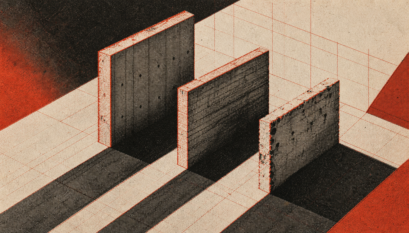 Three concrete walls representing the structural mechanics behind the knowledge action gap