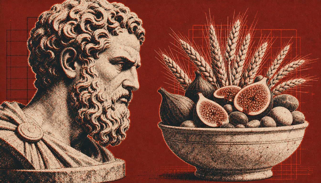Marble bust and abundance bowl contrasting stoic journaling with gratitude journaling