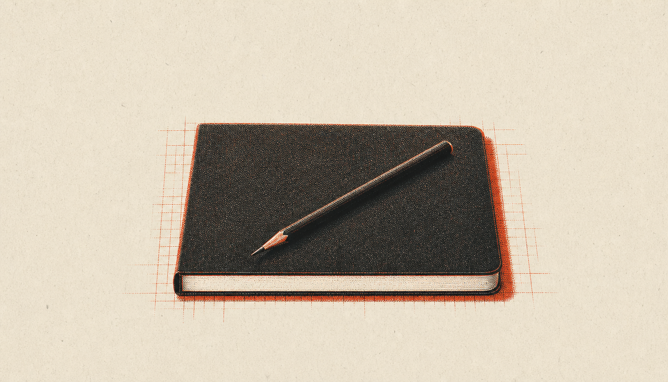 Minimal notebook and pencil representing the prerequisites for from knowing to doing