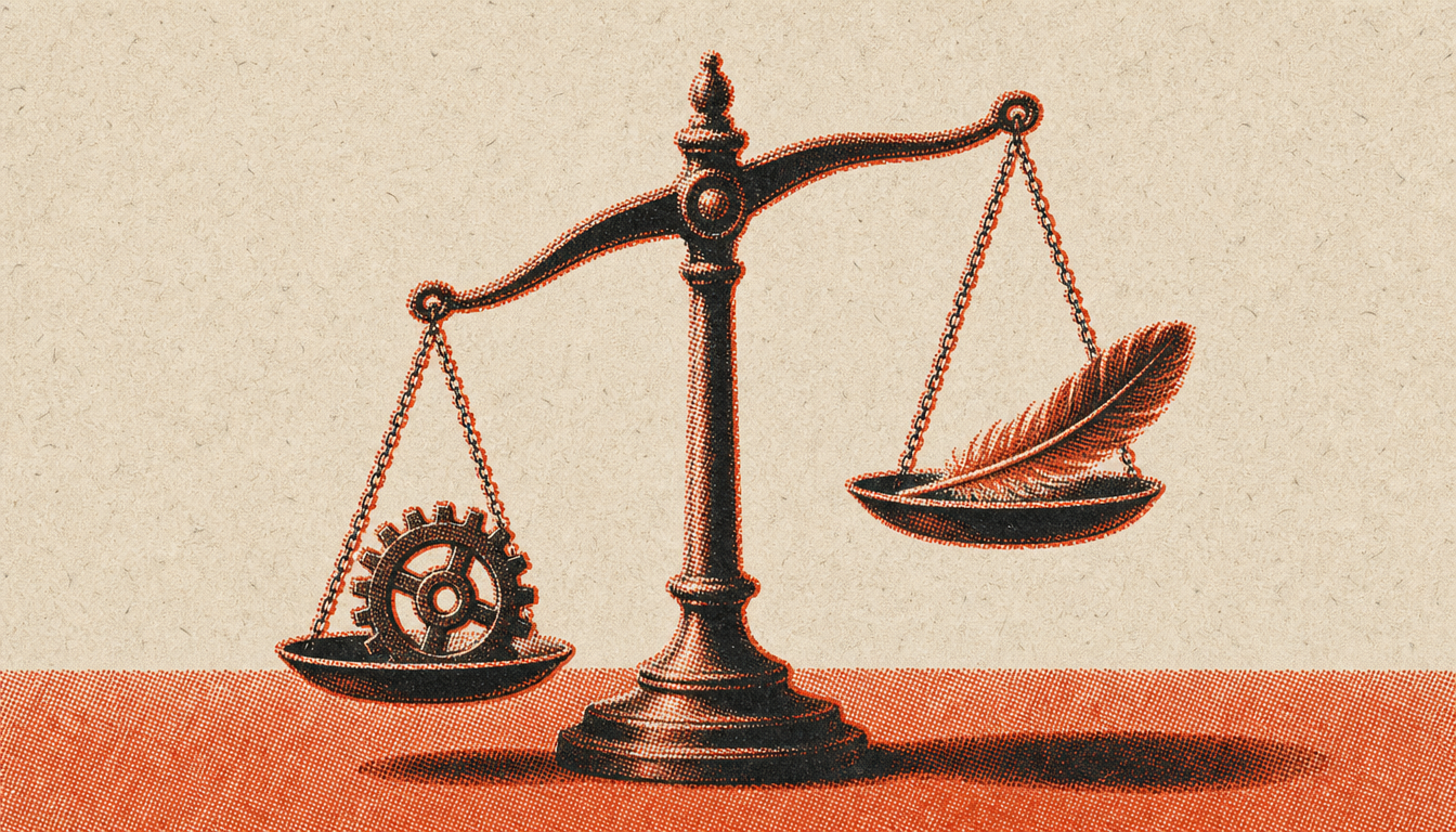 Balance scale representing how stoic frameworks for men were ranked