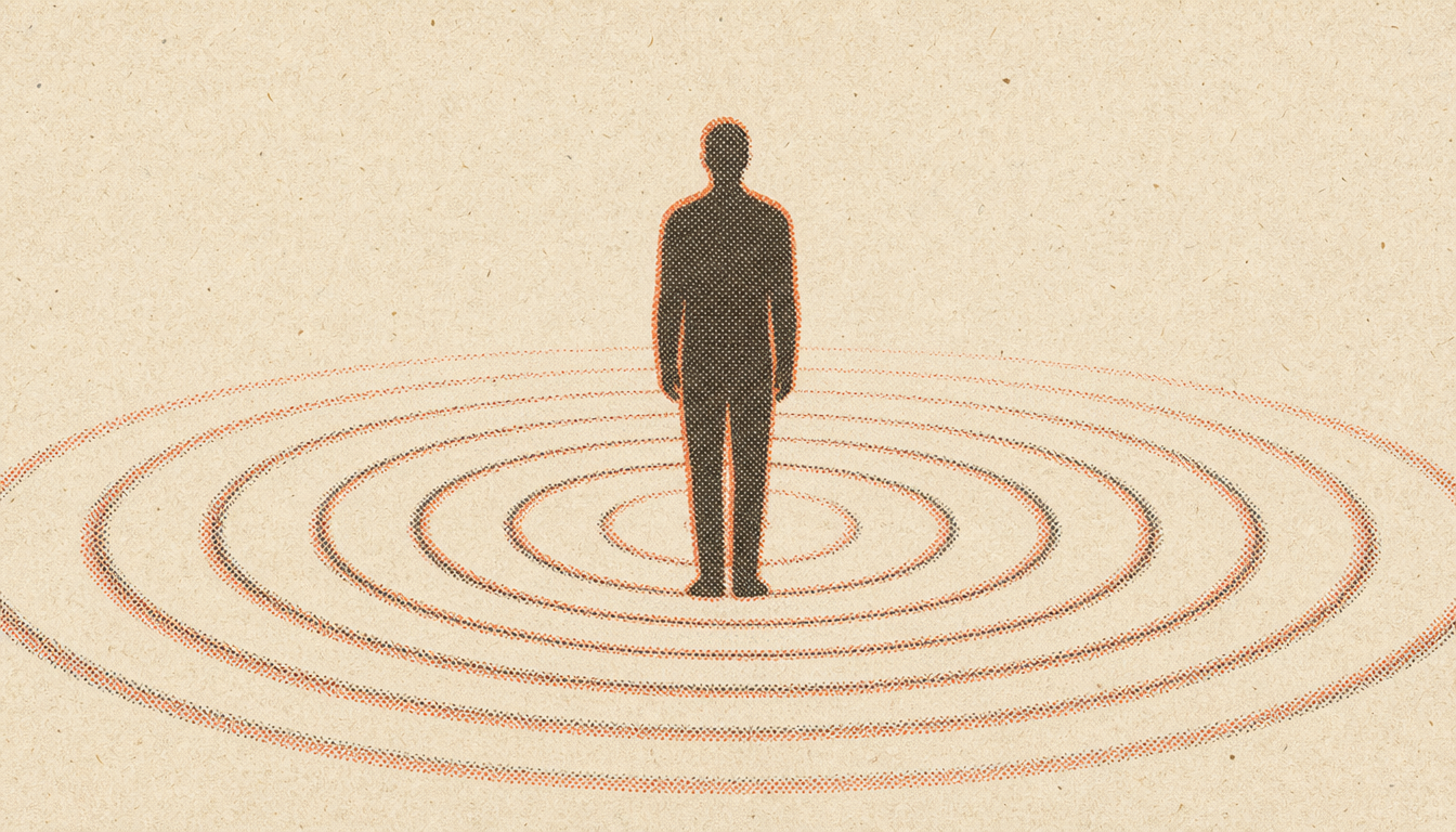Silhouette illustrating how invisible it is when men feel lost in life
