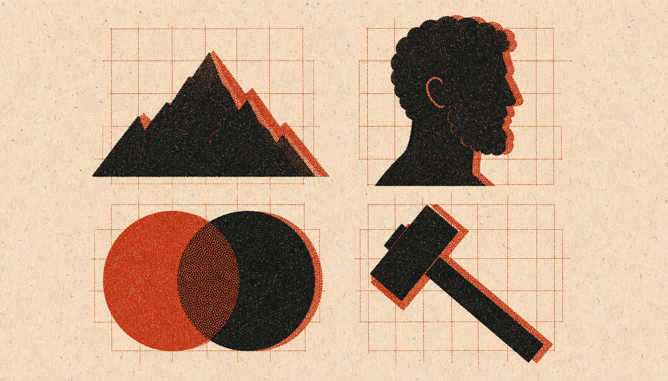 Geometric quadrants symbolizing the four domains from marcus aurelius meditations lessons