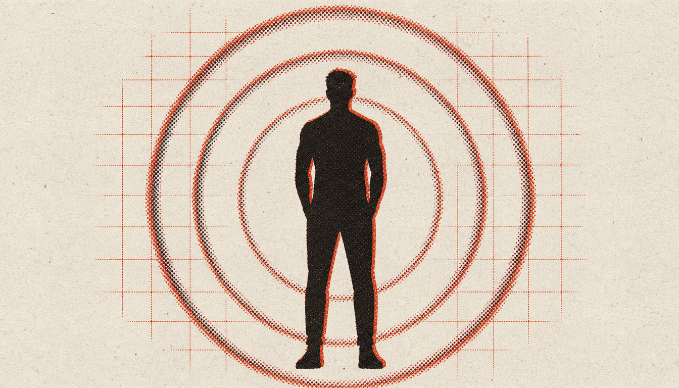 Silhouette with radiating rings showing social presence in how to build mental toughness as a man