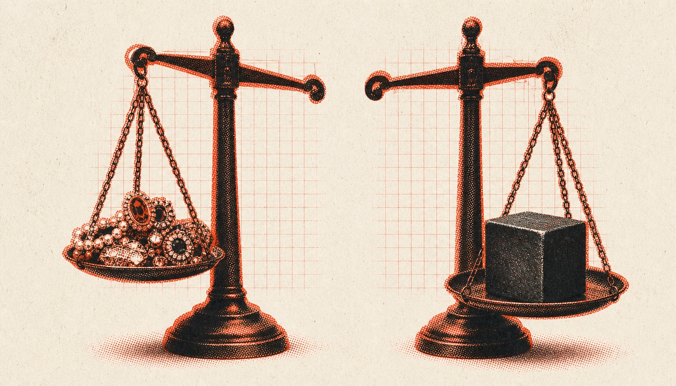 Balance scales comparing charisma techniques and durable social presence in men