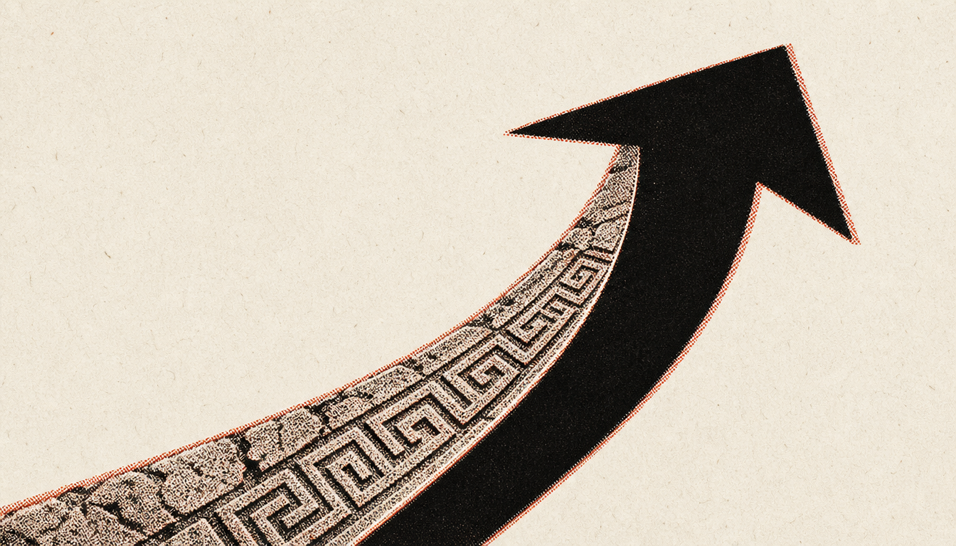 Directional arrow showing where the culture goes next as men feel lost in life