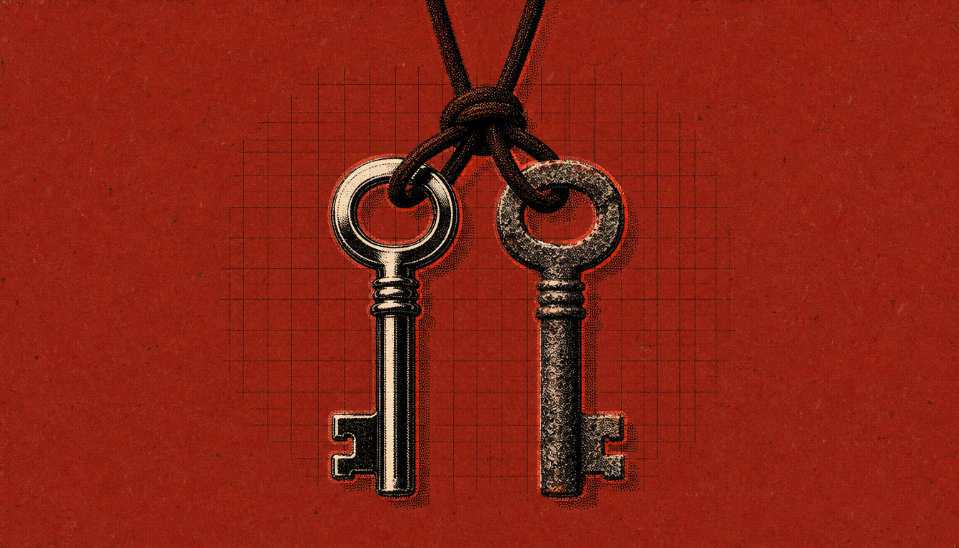 Two contrasting iron keys symbolizing the old loop versus the from knowing to doing system