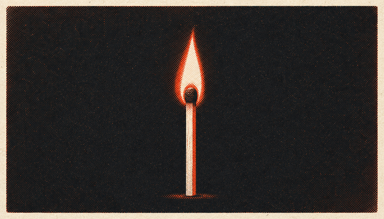 A steady flame representing the composure gained from premeditatio malorum practice
