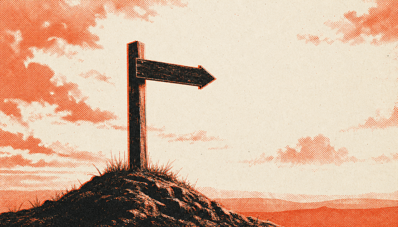 Signpost representing choosing a first stoic framework for men
