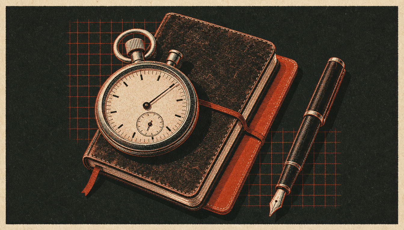 Stopwatch and journal representing how to measure voluntary discomfort progress