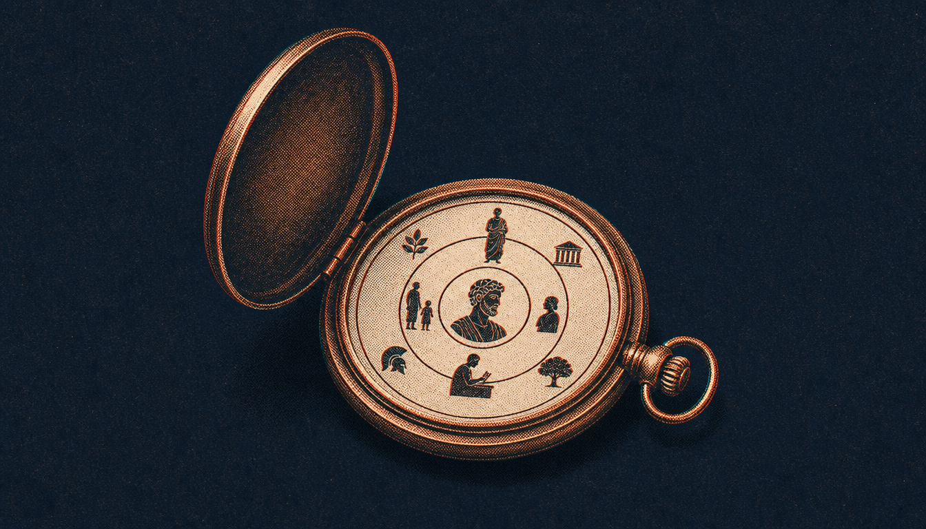 Open pocket watch with concentric rings symbolizing daily practice in purpose vs passion
