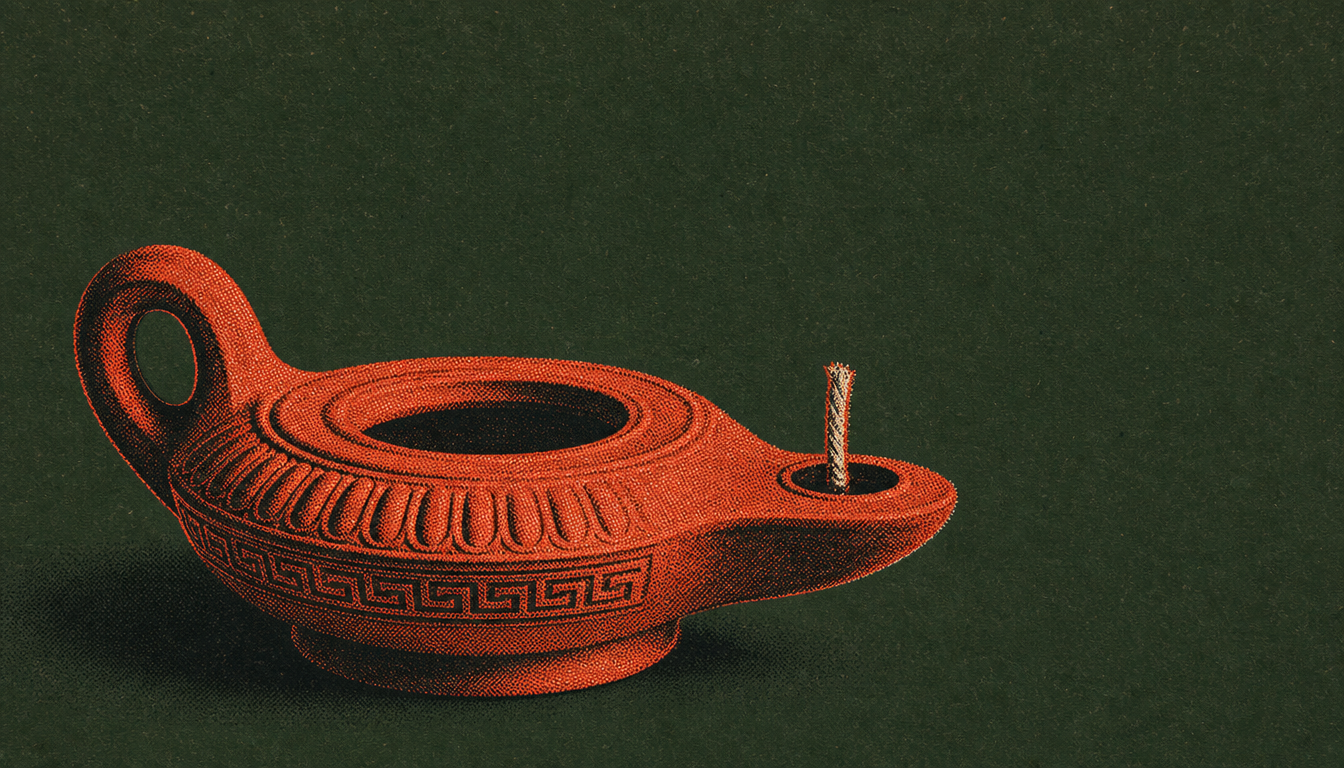 Classical oil lamp representing the ancient framework for men who feel lost in life