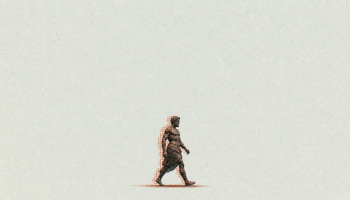 Solitary figure walking forward symbolizing a life built on voluntary discomfort