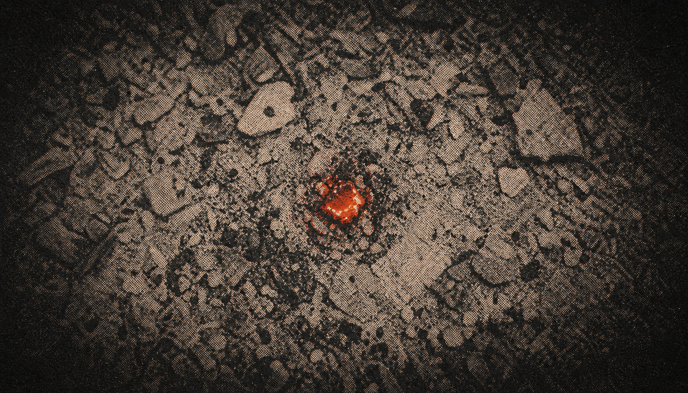 Single ember in grey ash representing the compounding power of daily stoic practices