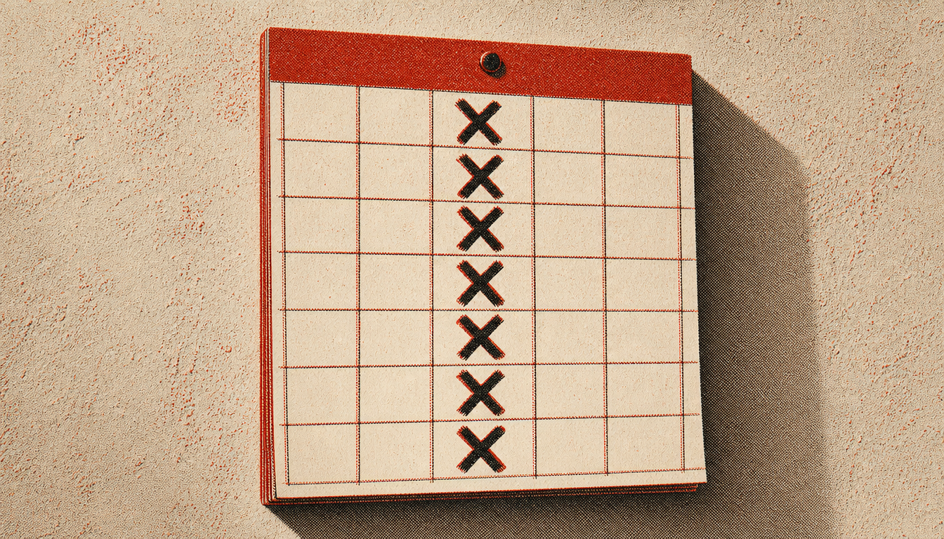 Compliance tracker calendar for masculine morning routine consistency