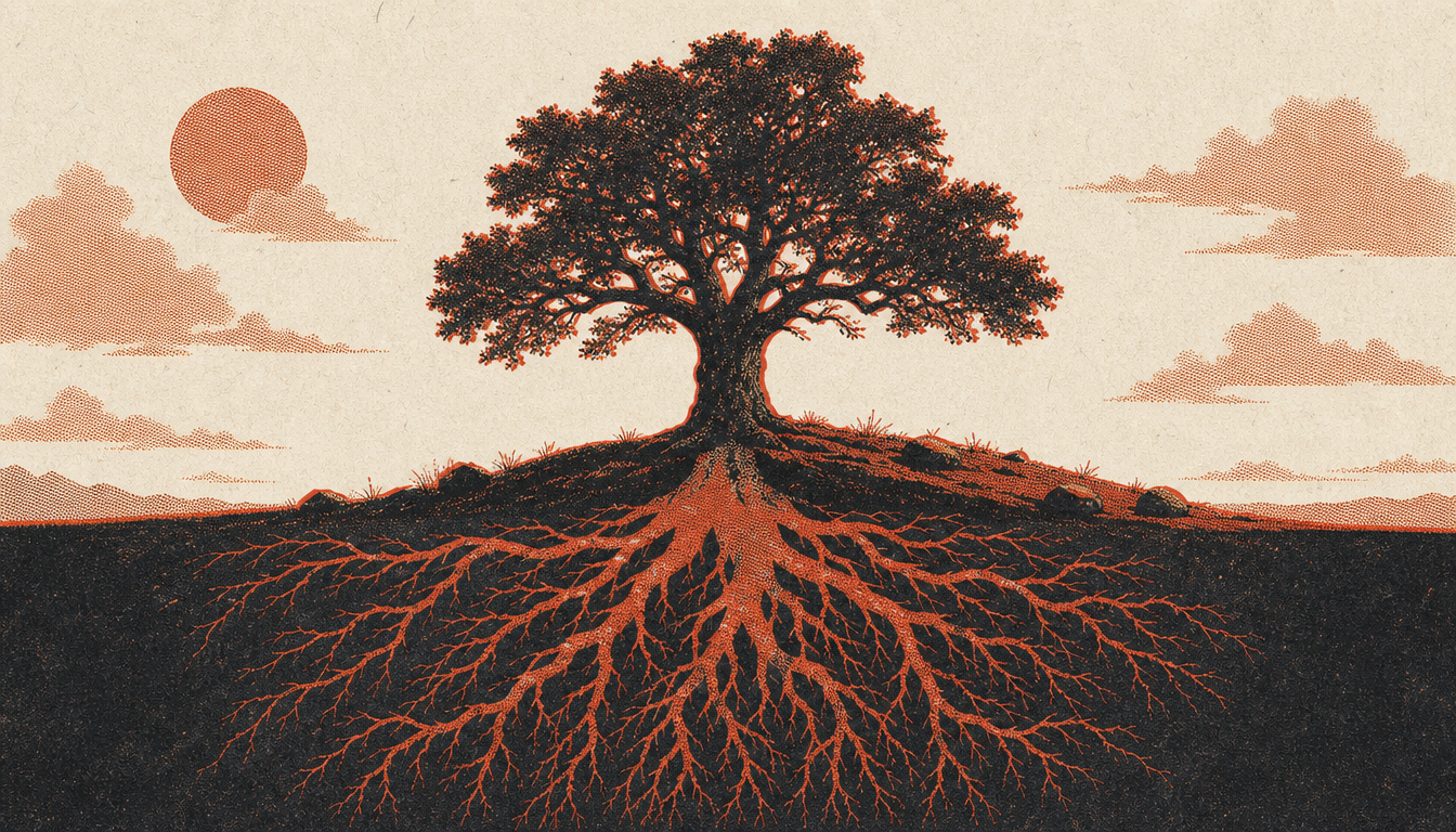 Oak tree with deep roots symbolizing legacy in how to build mental toughness as a man