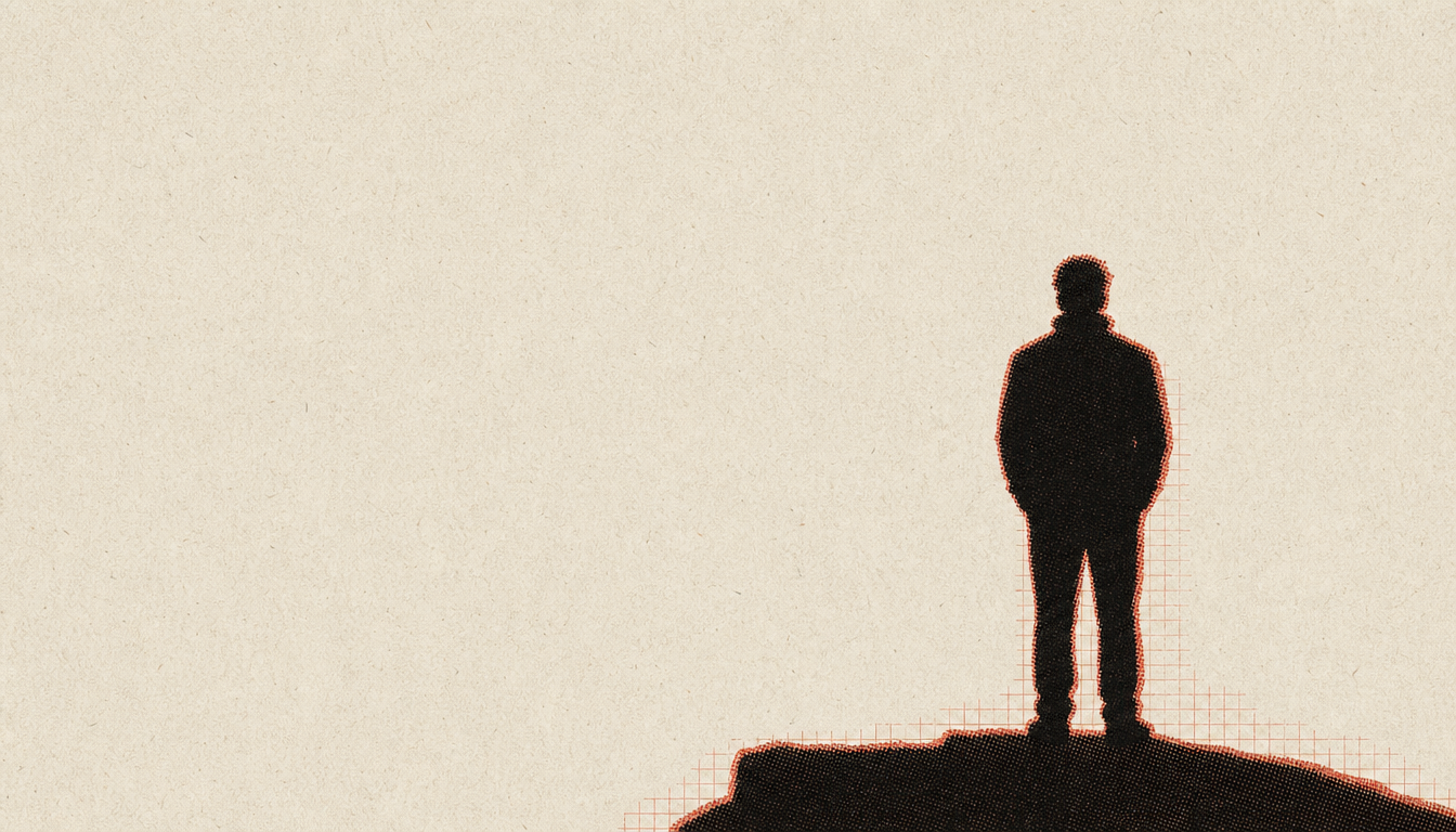 Solitary figure embodying the tolerance for aloneness that marks real social presence in men