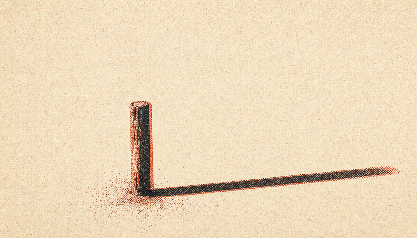 Single peg in ground marking a fixed point for men who feel lost in life