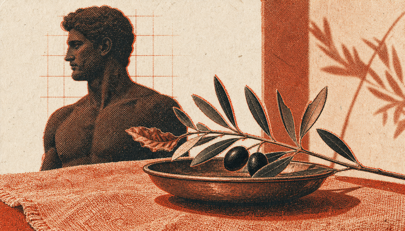 Mastery of emotional control for men shown through olive branch symbolism
